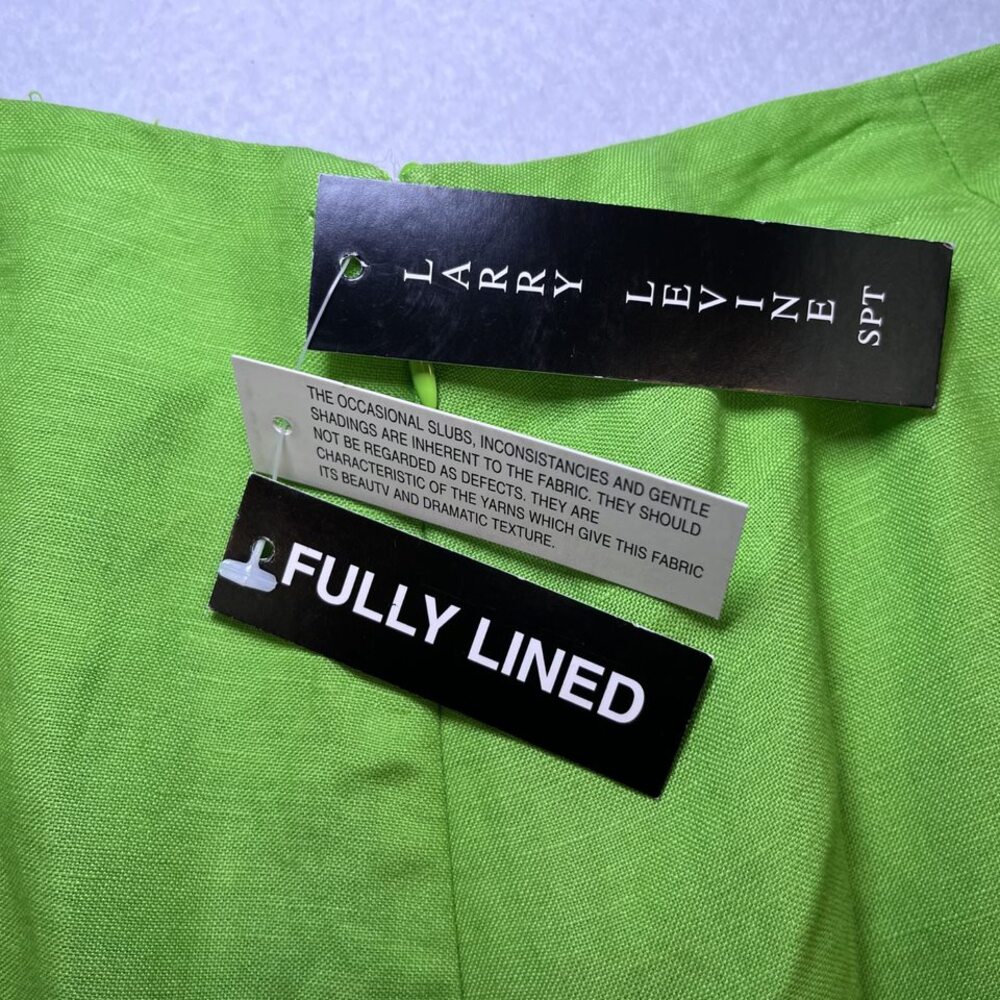 Larry Levine A-line flirty flowy bottom linen blend green skirt womens 14 NWT - Picture 5 of 13